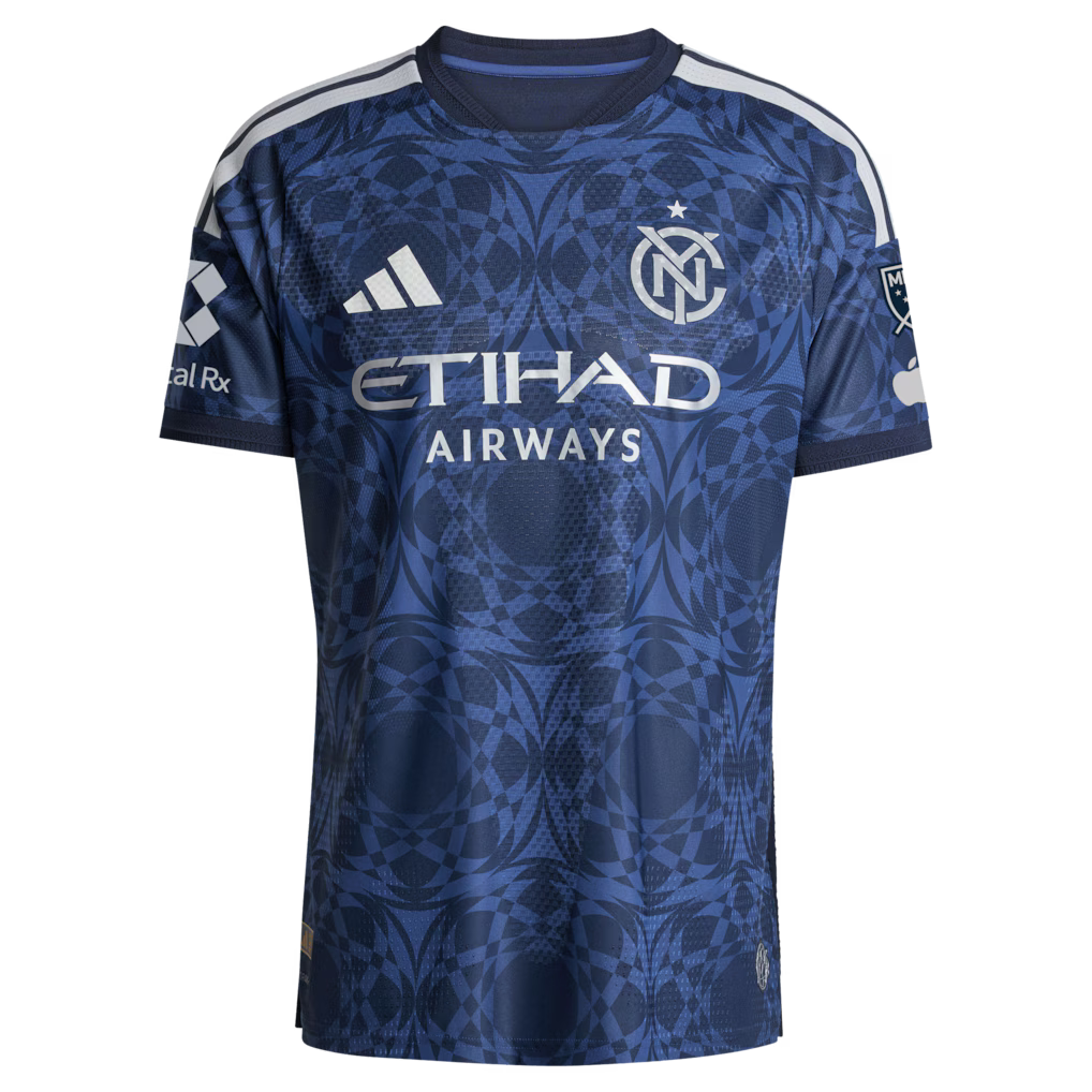 New York City FC MLS adidas The All Nations Kit On-Field Authentic Patch Jersey – Blue (USA Stock) - UKASSNI