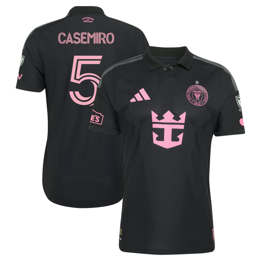 Inter Miami CF Casemiro Jersey – MLS Adidas Presagio On-Field Authentic – Black (USA Sourced)