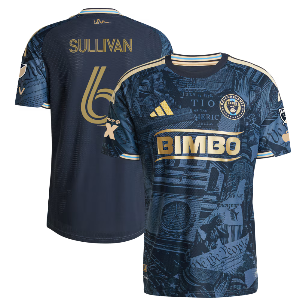 Philadelphia Union Cavan Sullivan Jersey – MLS Adidas 1776 Kit On-Field Authentic Patch – Navy (USA Sourced) by Adidas