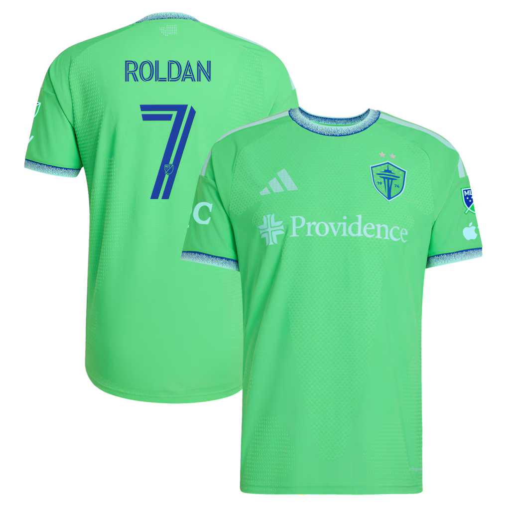 Seattle Sounders FC MLS Cristian Roldan adidas 2026 The Evergreen State Kit On-Field Authentic Patch Jersey – Rave Green (USA Stock)