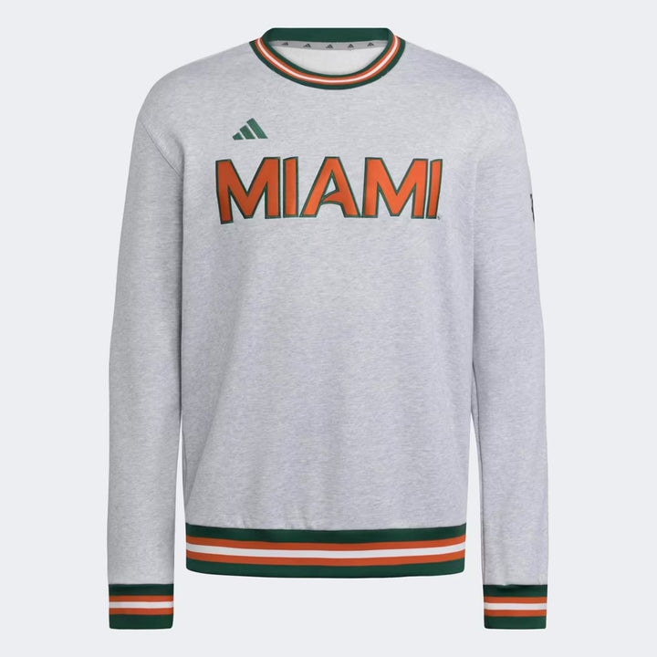 Miami Hurricanes Sweatshirt – NCAA adidas Dugout Collection – Gray (USA Sourced)