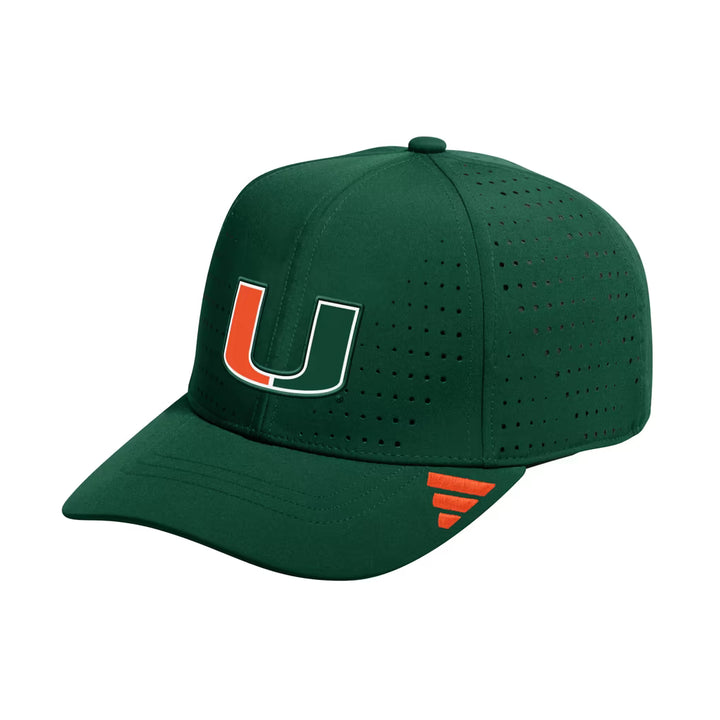 Miami Hurricanes Hat – NCAA adidas Inline Adjustable – Green (USA Sourced)