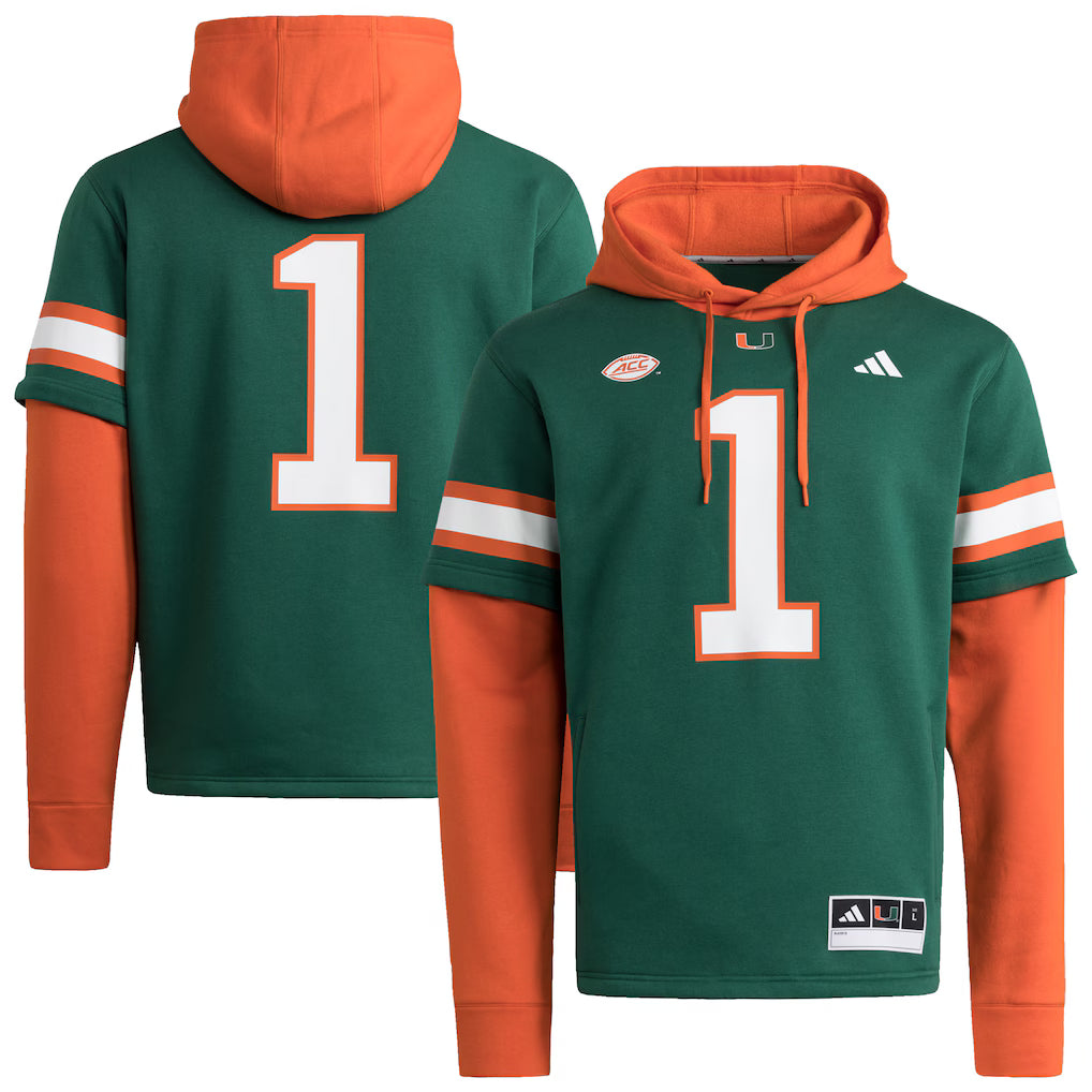 Miami Hurricanes Hoodie – NCAA Adidas Jersey Pullover 
