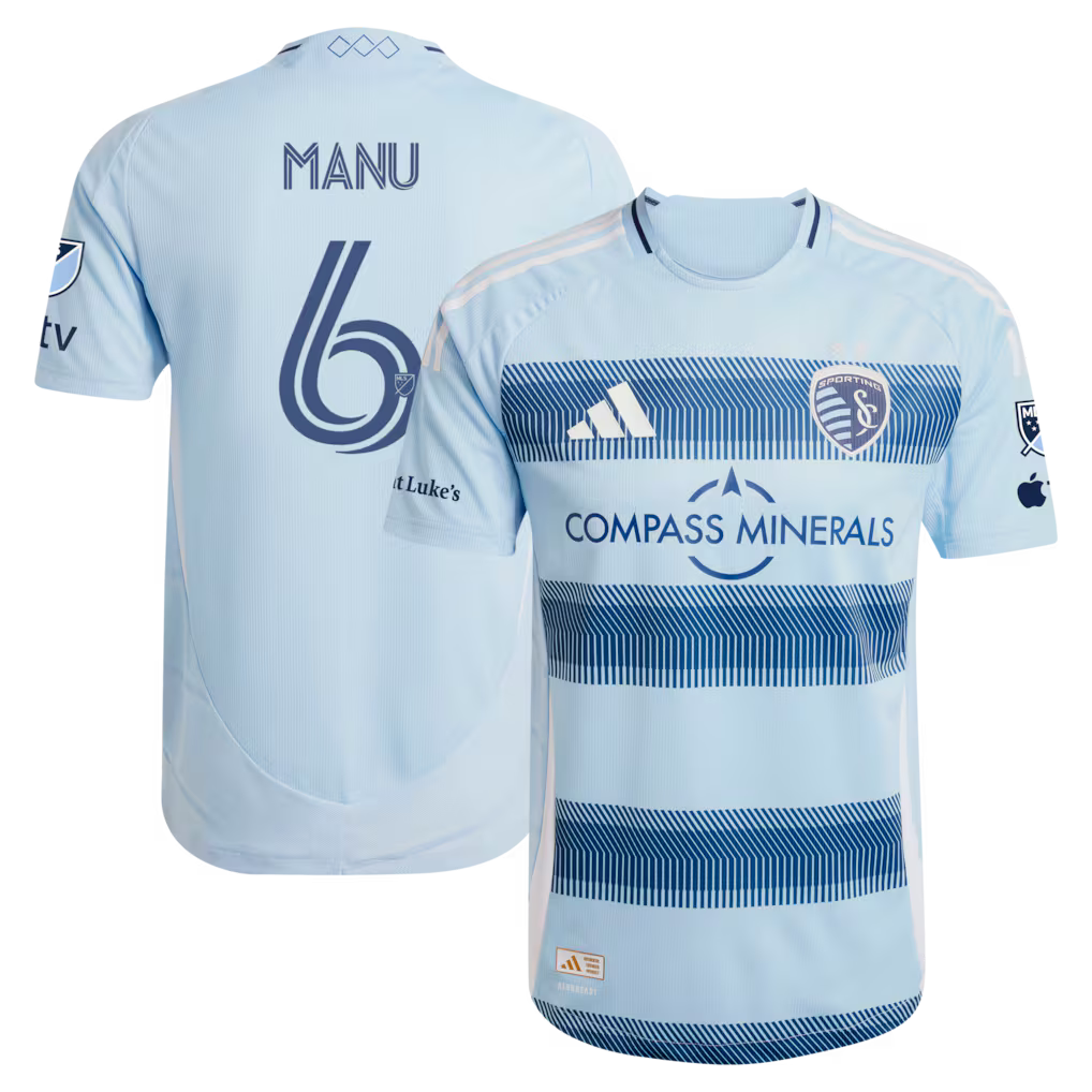 Sporting Kansas City Manu Garcia Jersey – MLS Adidas One KC Authentic On-Field – Light Blue (USA Sourced) by Adidas