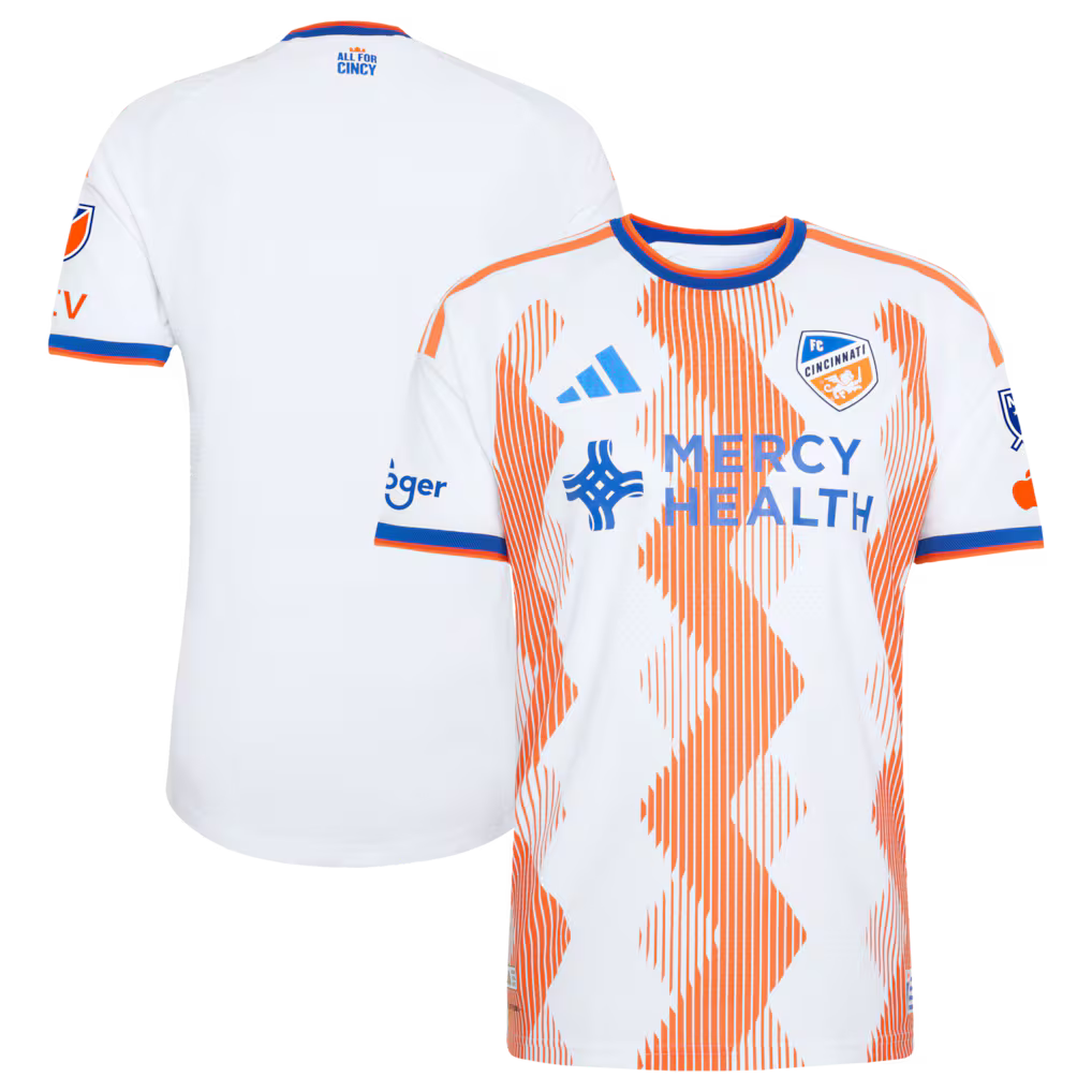 FC Cincinnati MLS adidas 2026 The Seven Hills Kit On-Field Authentic Patch Jersey – White (USA Stock) - UKASSNI
