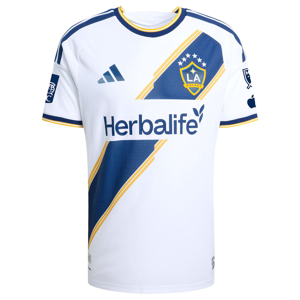 LA Galaxy MLS adidas The VeloCITY Kit On-Field Authentic Patch Jersey – White (USA Stock) - UKASSNI