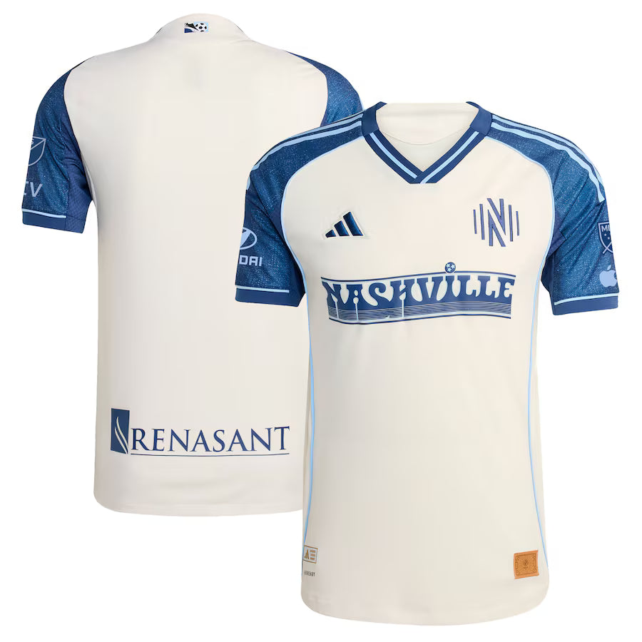 Nashville SC MLS adidas 2025 Third Authentic Jersey – White (USA Stock) - UKASSNI