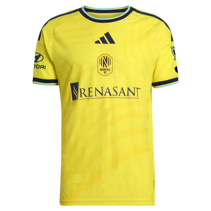 Nashville SC MLS adidas 2026 The Reverb Kit On-Field Authentic Patch Jersey – Yellow (USA Stock) by Adidas