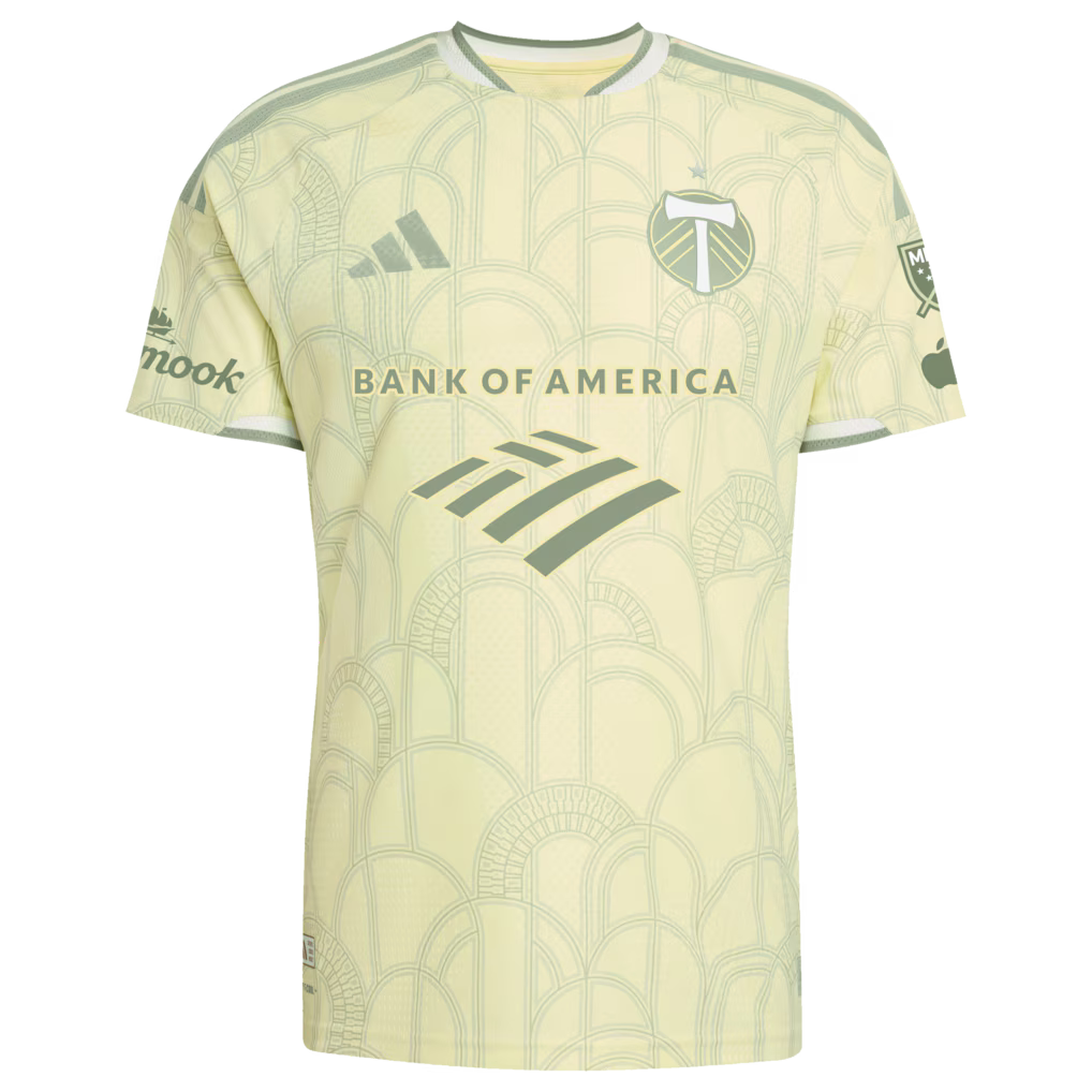 Portland Timbers MLS adidas 2026 Civic Stadium Kit On-Field Authentic Patch Jersey – Yellow (USA Stock) - UKASSNI