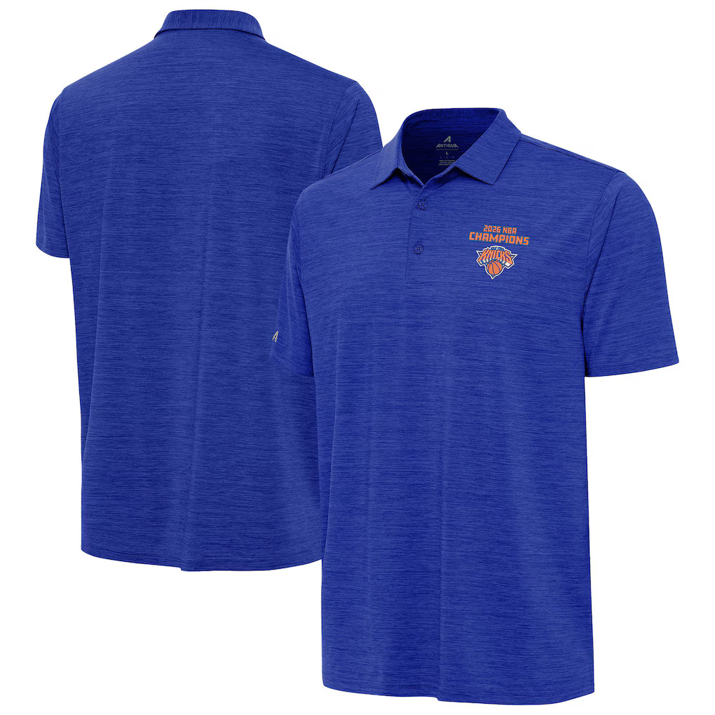 New York Knicks Antigua Polo - NBA Finals Champions Layout – Heather Blue (USA Sourced)