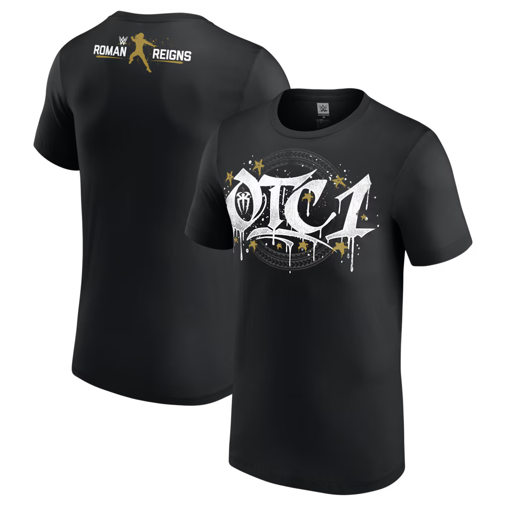 Roman Reigns WWE Gold OTC1 T-Shirt – Black – (USA Stock)