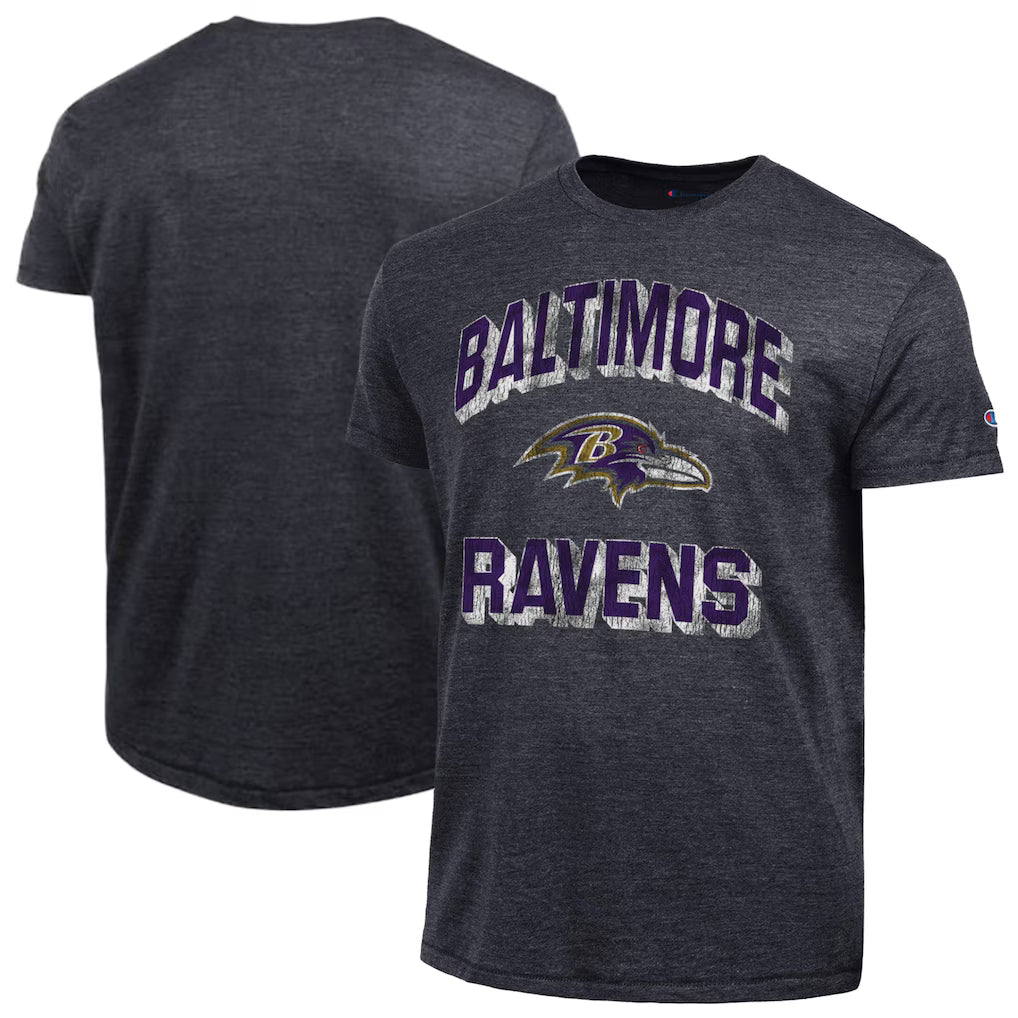 Baltimore Ravens NFL Champion Ultimate Tri-Blend T-Shirt - Black (USA Stock) - UKASSNI