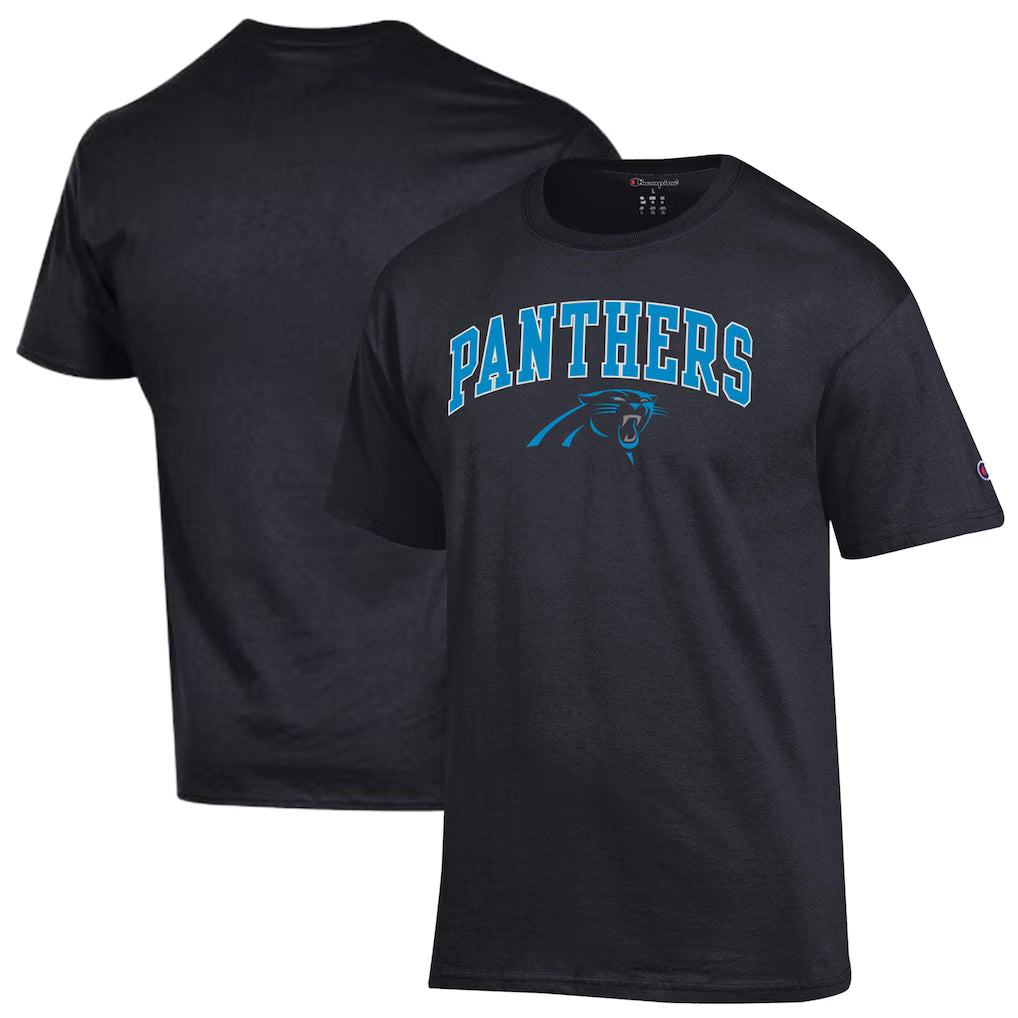 Carolina Panthers NFL Champion Arch Over Logo T-Shirt – Black – (USA Stock)