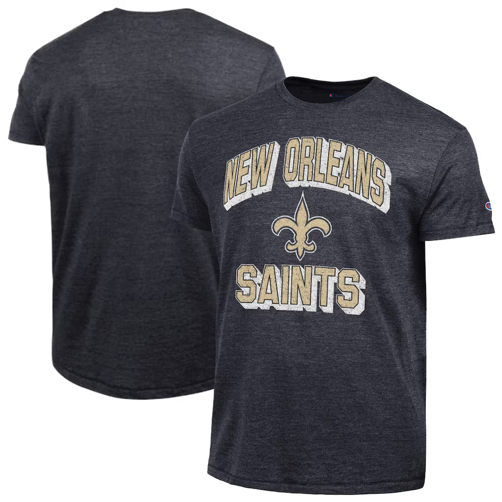 New Orleans Saints NFL Champion Ultimate Tri-Blend T-Shirt - Black (USA Stock) - UKASSNI