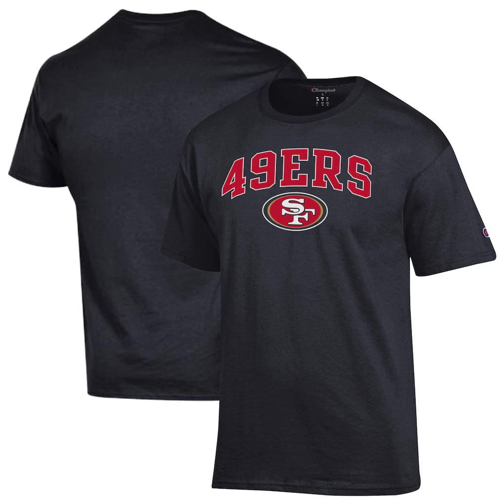 San Francisco 49ers NFL Champion Arch Over Logo T-Shirt – Black – (USA Stock)