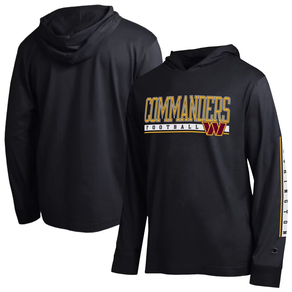 Washington Commanders Hooded T-Shirt – NFL Champion All Star – Black (USA Sourced)