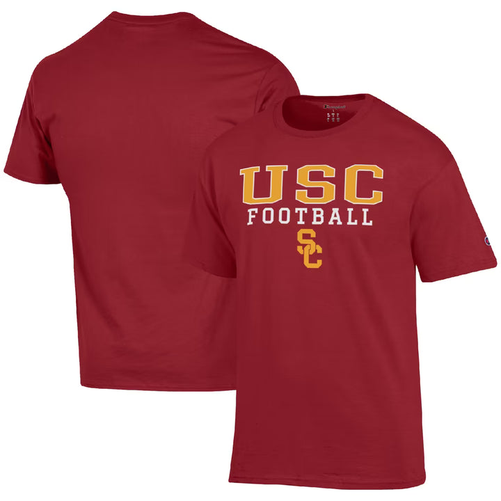 USC Trojans T-Shirt – NCAA Champion Football Stack – 4 Colours (USA Sourced)