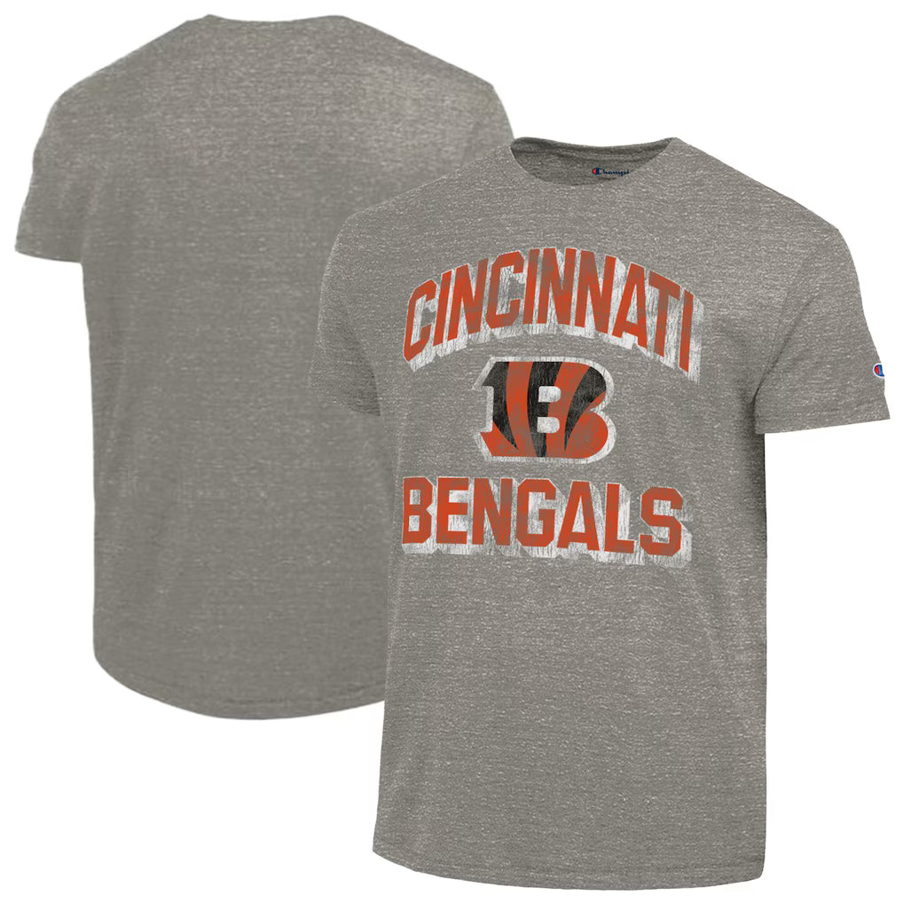 Cincinnati Bengals NFL Champion Ultimate Tri-Blend T-Shirt - Charcoal (USA Stock) - UKASSNI