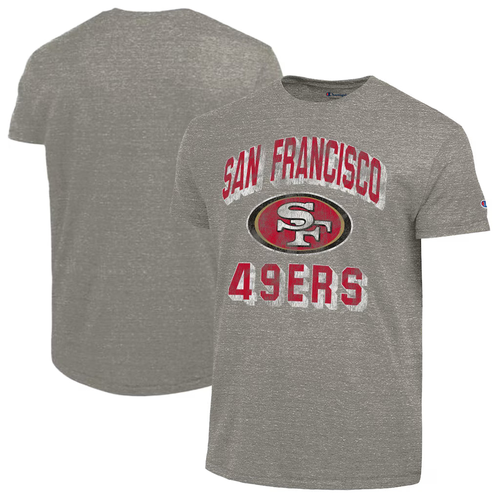 San Francisco 49ers NFL Champion Ultimate Tri-Blend T-Shirt – Charcoal (USA Stock) - UKASSNI