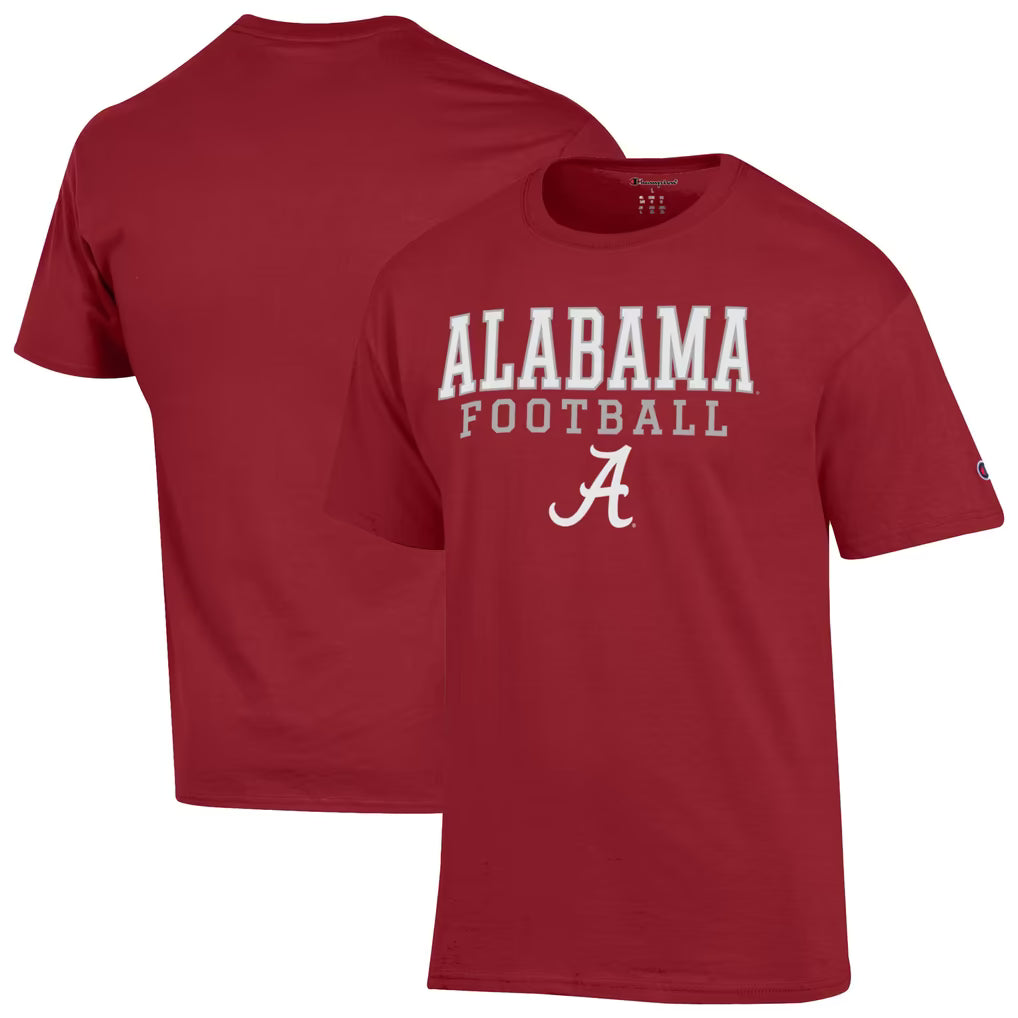 Alabama Crimson Tide T-Shirt – NCAA Champion Football Stack – 3 Colours (USA Sourced)