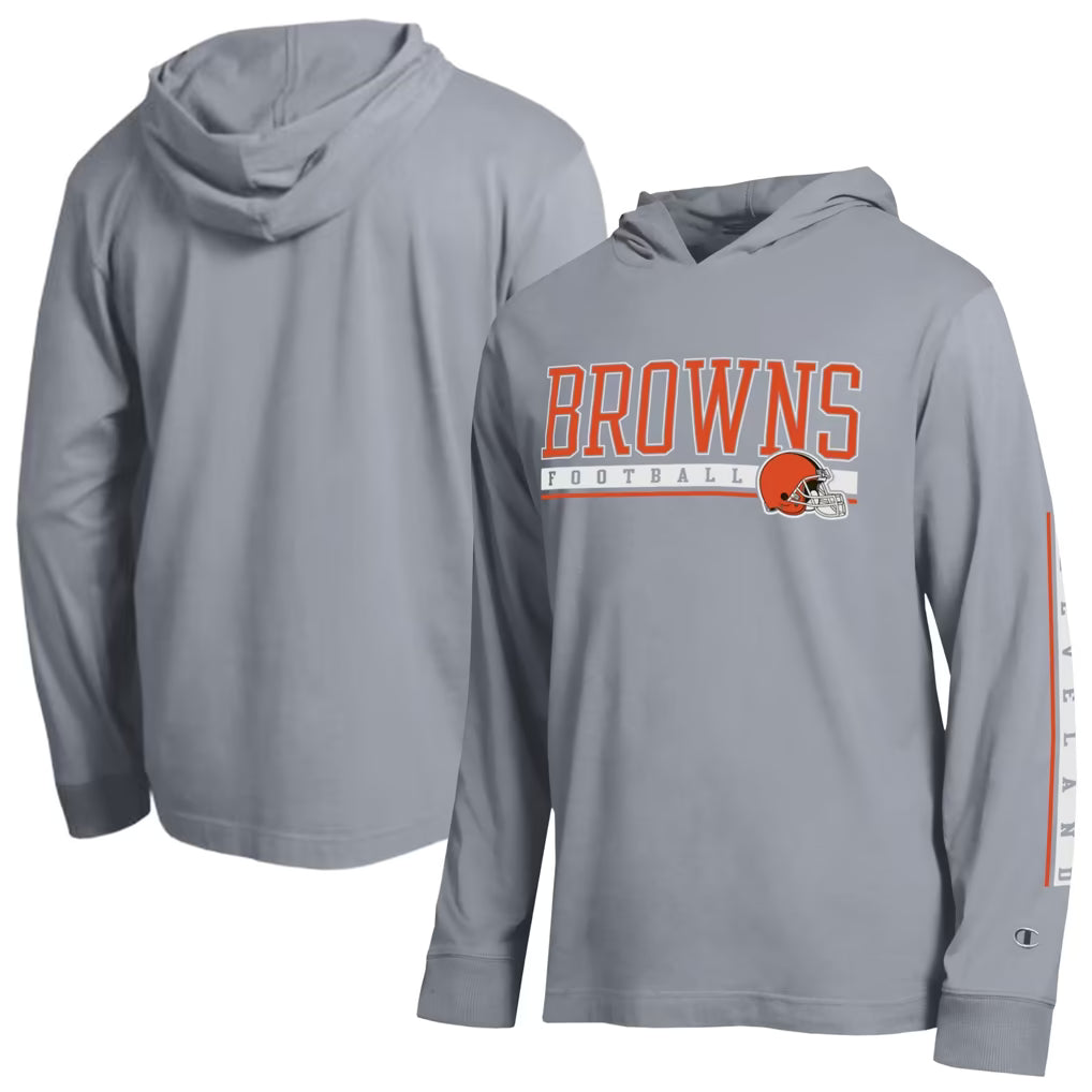 Cleveland Browns Hooded T-Shirt – NFL Champion All Star – Gray (USA Sourced)