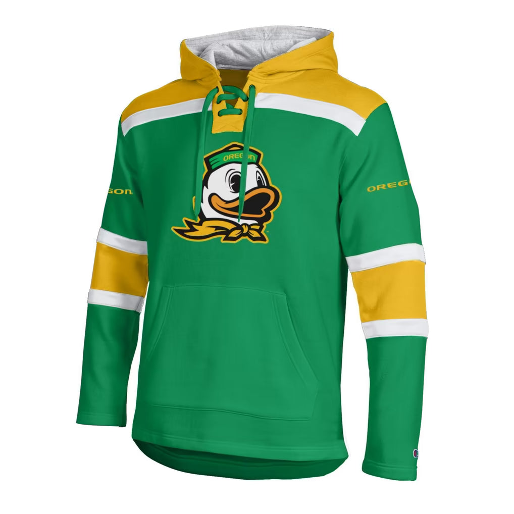 Oregon Ducks Hoodie – NCAA Champion Lacer Fleece – Green (USA Sourced)