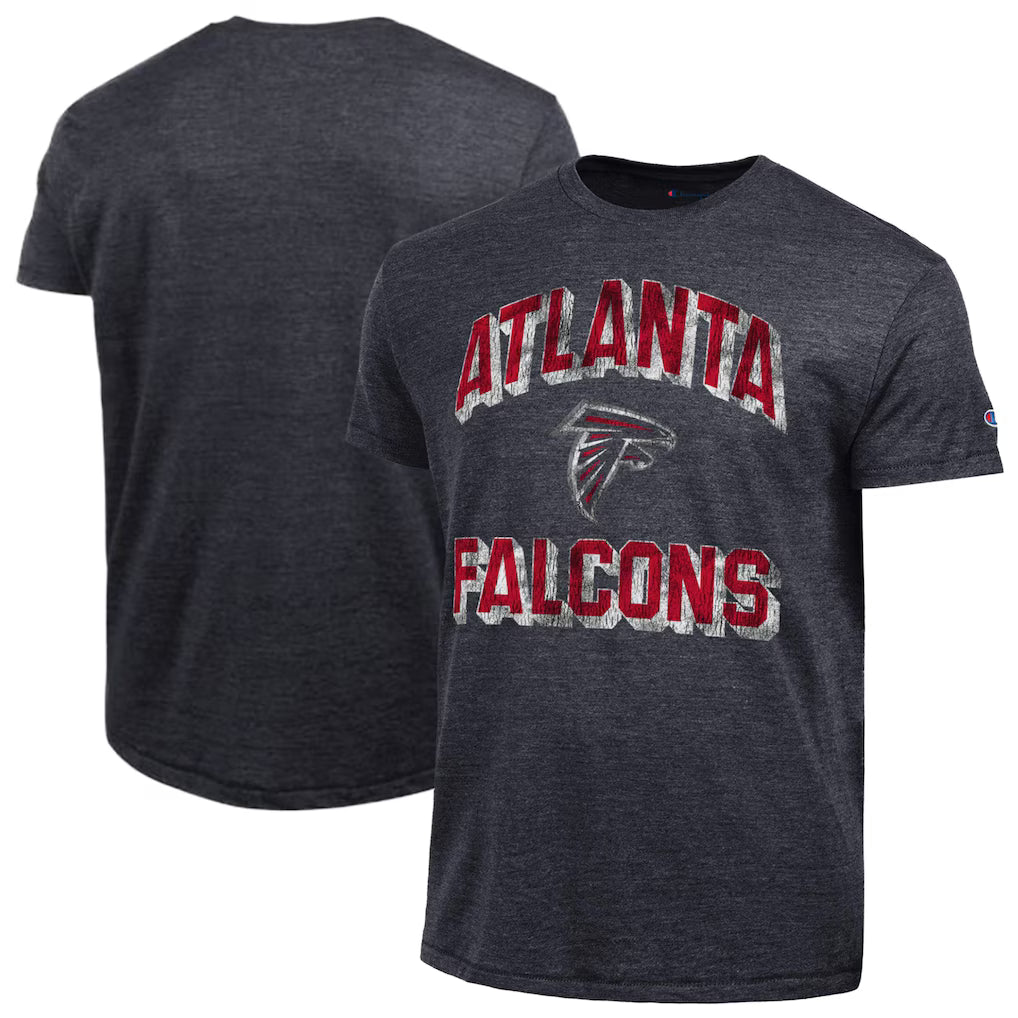 Atlanta Falcons NFL Champion Ultimate Tri-Blend T-Shirt – Heather Black (USA Stock) - UKASSNI