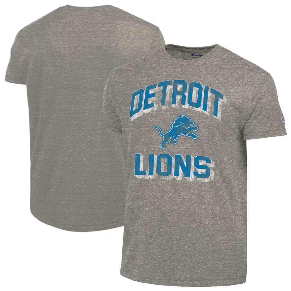 Detroit Lions NFL Champion Ultimate Tri-Blend T-Shirt – Heather Charcoal (USA Stock) - UKASSNI
