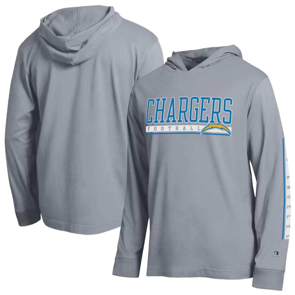Los Angeles Chargers Hooded T-Shirt – NFL Champion All Star – Heather Gray (USA Sourced)