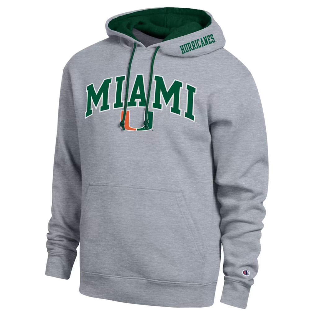 Miami Hurricanes Hoodie – NCAA Champion Arch Tackle Twill – 2 Colours (USA Sourced)