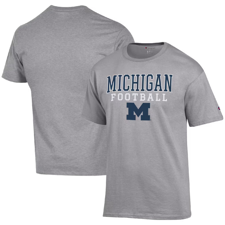 Michigan Wolverines T-Shirt – NCAA Champion Football Stack – 2 Colours (USA Sourced)