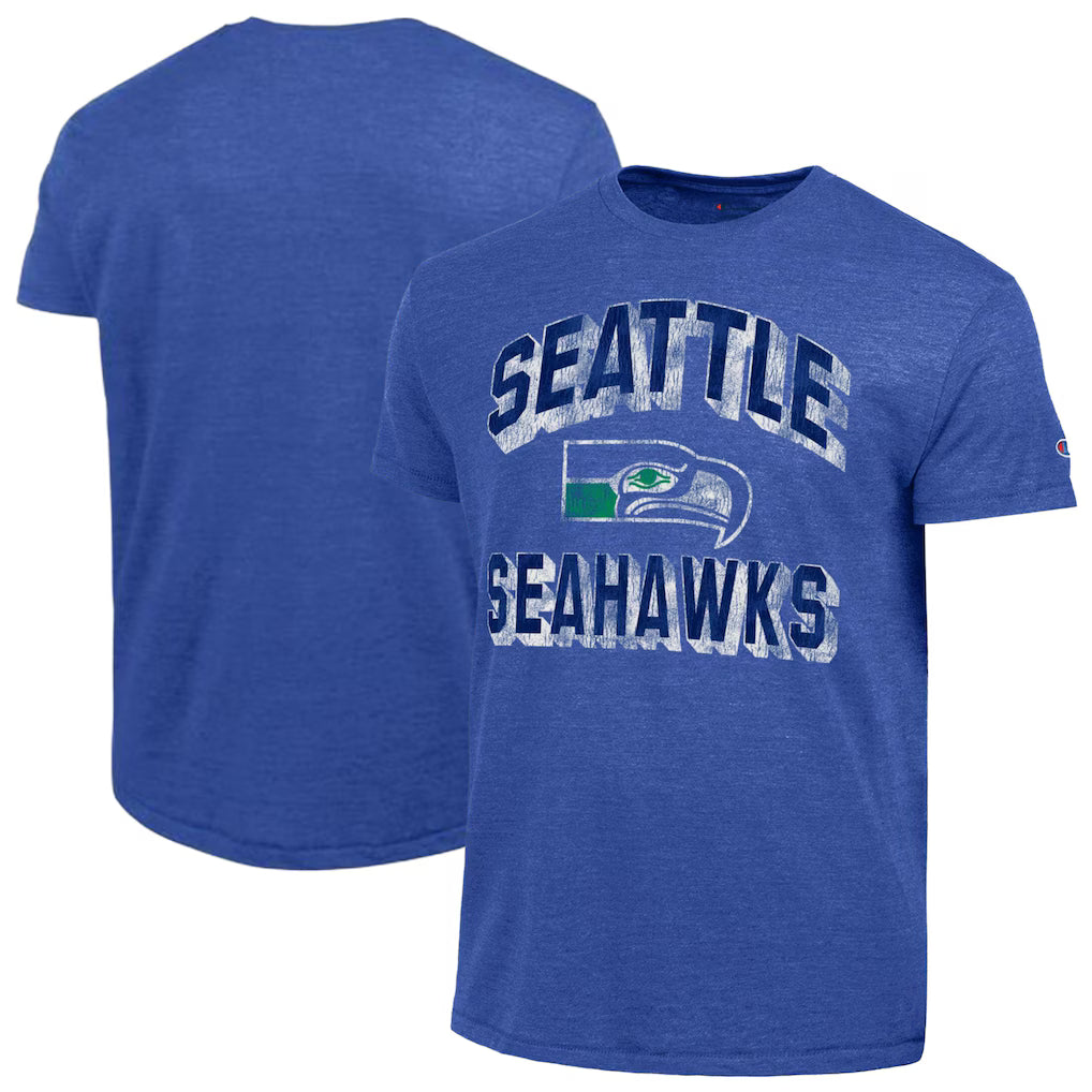 Seattle Seahawks NFL Champion Ultimate Tri-Blend T-Shirt – Heather Royal (USA Stock)