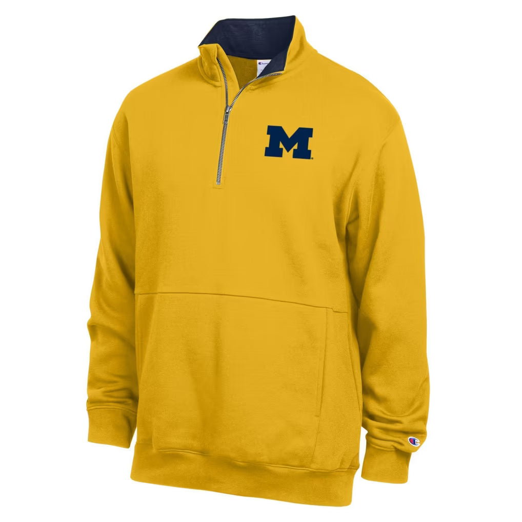 Michigan Wolverines Quarter-Zip Pullover – NCAA Champion Fleece – 4 Colours (USA Sourced)
