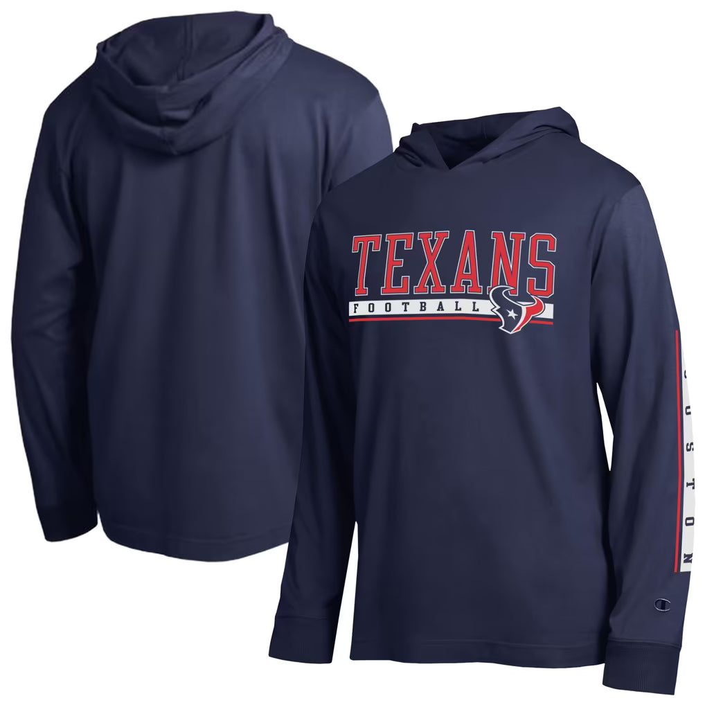 Houston Texans Hooded T-Shirt – NFL Champion All Star – Navy (USA Sourced)