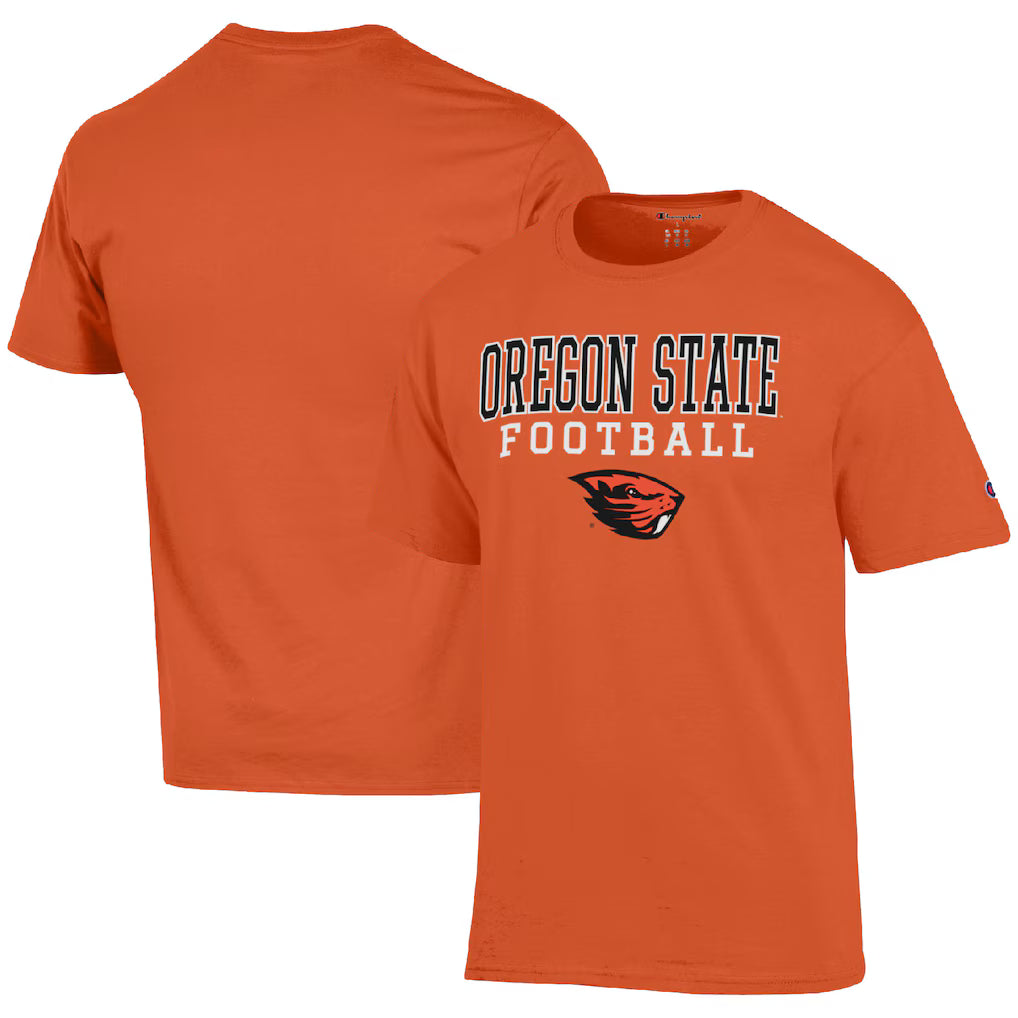 Oregon State Beavers NCAA Champion Football Stack T-Shirt – Orange (USA Stock) - UKASSNI