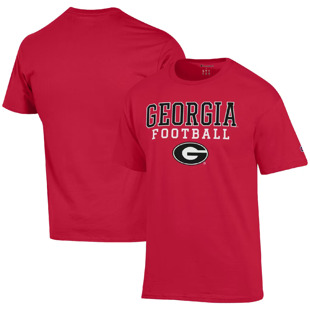 Georgia Bulldogs T-Shirt – NCAA Champion Football Stack – 3 Colours (USA Sourced)