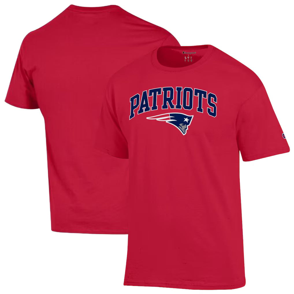 New England Patriots NFL Champion Arch Over Logo T-Shirt – Red – (USA Stock)