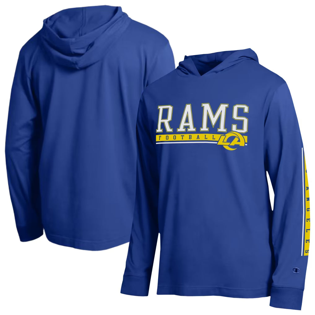 Los Angeles Rams Hooded T-Shirt – NFL Champion All Star – Royal (USA Sourced)
