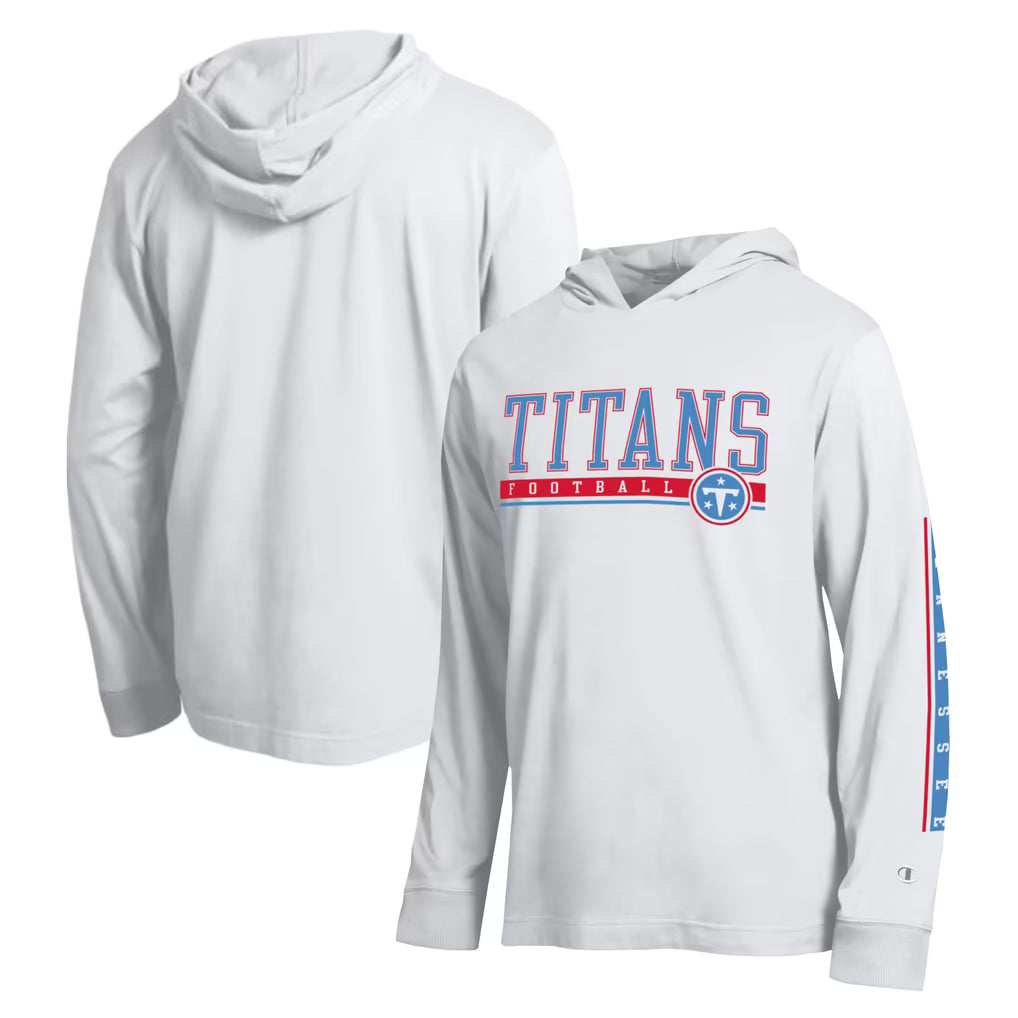 Tennessee Titans Hooded T-Shirt – NFL Champion All Star – White (USA Sourced)