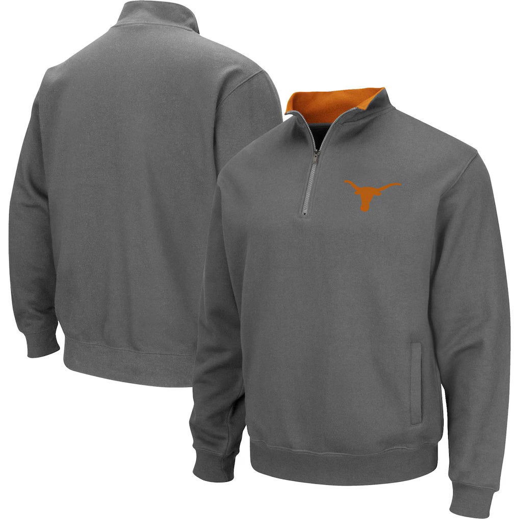Texas Longhorns NCAA Colosseum Tortugas Quarter-Zip Sweatshirt – Charcoal (USA Stock)