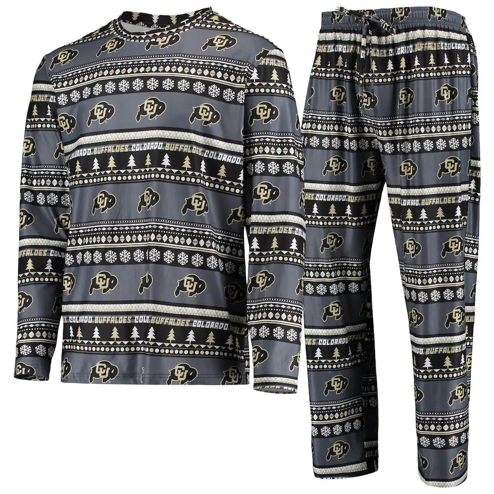 Colorado Buffaloes Pajama Set – NCAA Concepts Sport Ugly Sweater Knit – Black (USA Sourced)