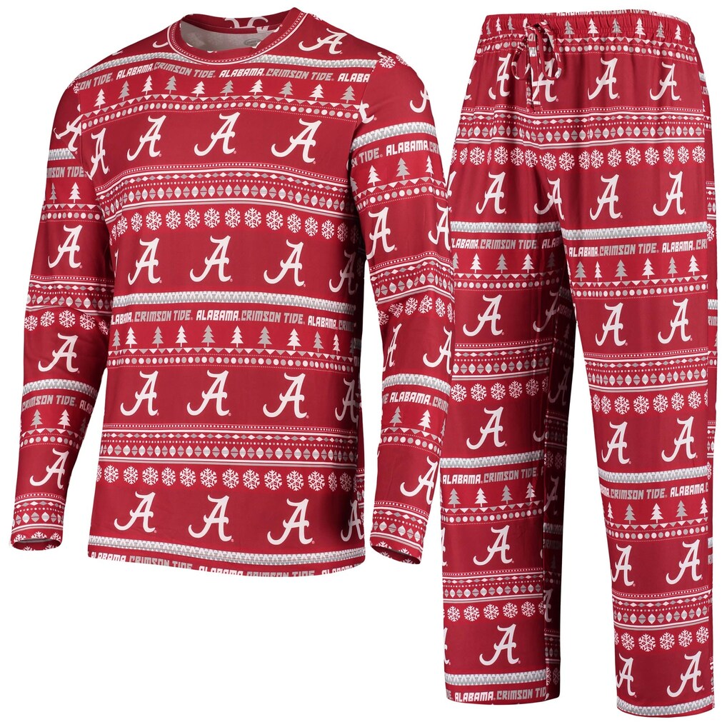 Alabama Crimson Tide Pajama Set – NCAA Concepts Sport Ugly Sweater Knit – Crimson (USA Sourced)