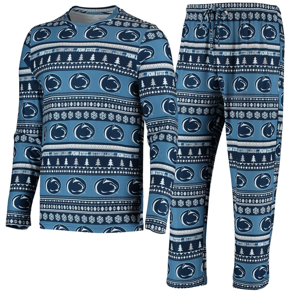 Penn State Nittany Lions Pajama Set – NCAA Concepts Sport Ugly Sweater Knit – Navy (USA Sourced)