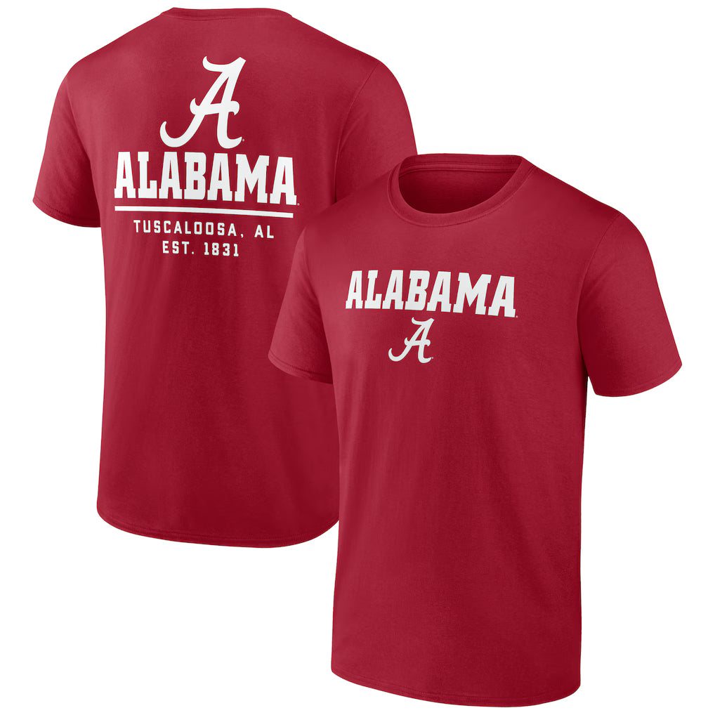 Alabama Crimson Tide Game Day T-Shirt – NCAA Screen Print Design – Crimson (USA Sourced) by Fanatics Branded