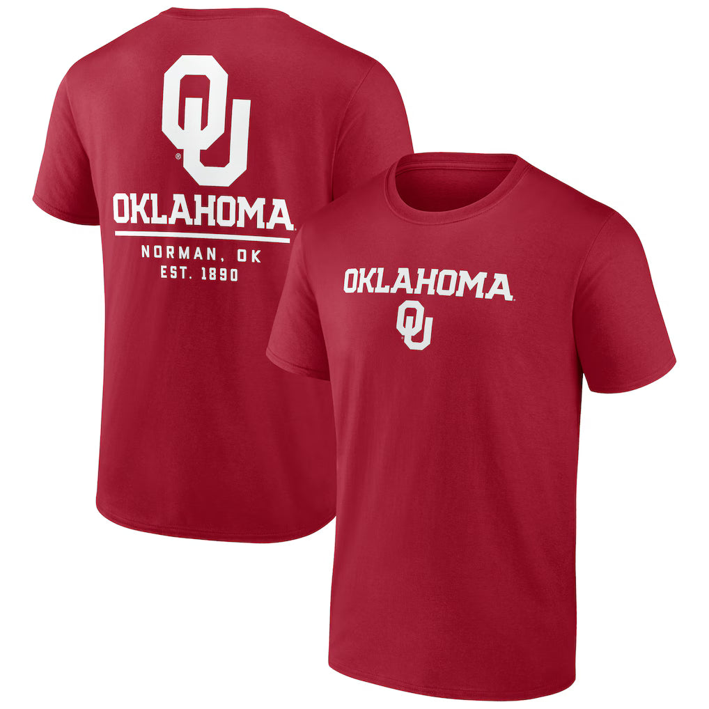 Oklahoma Sooners Game Day T-Shirt – NCAA Screen Print Design – Crimson (USA Sourced) by Fanatics Branded