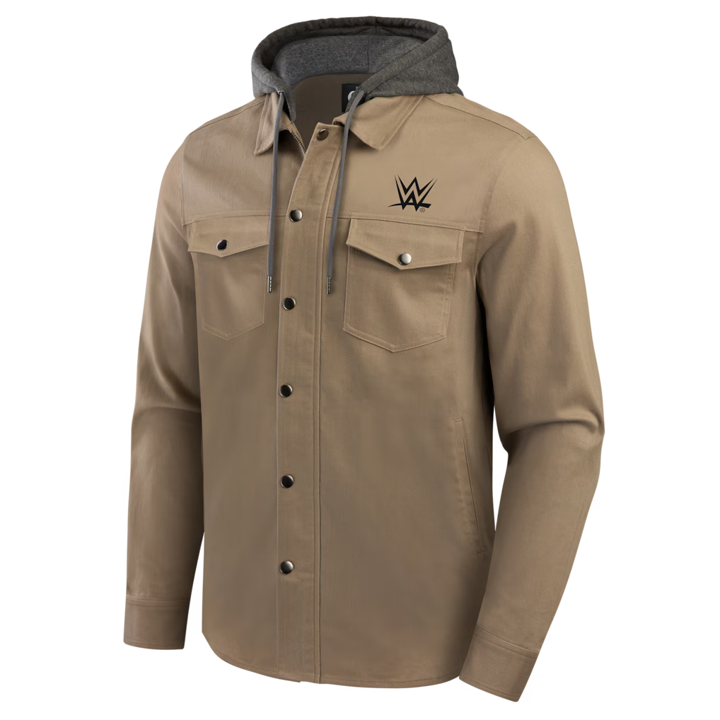 WWE Full-Snap Hooded Jacket – Fanatics Darius Rucker Collection – Tan (USA Sourced)