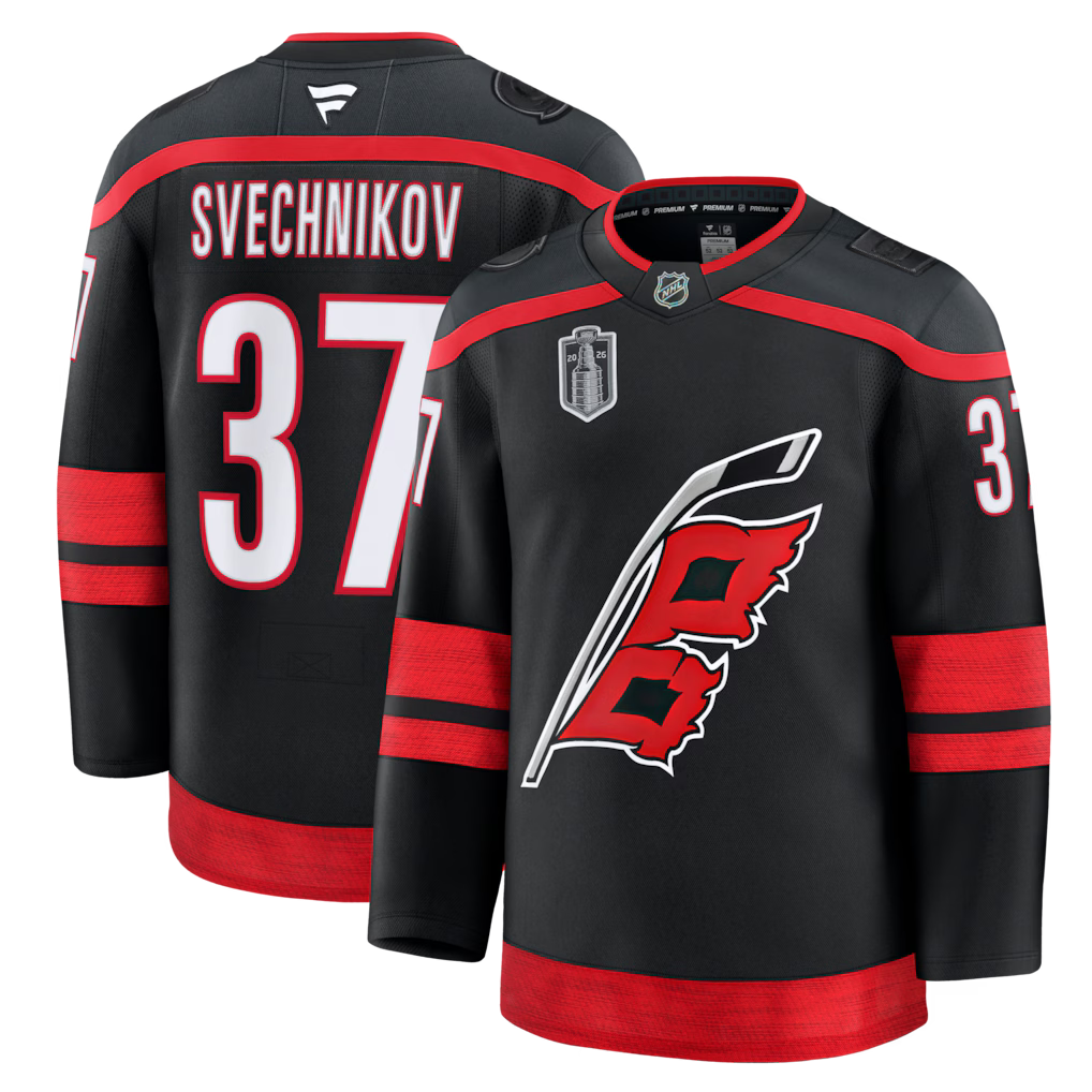 Carolina Hurricanes NHL Andrei Svechnikov Fanatics 2026 Stanley Cup Final Home Premium Jersey - Black (USA Stock)