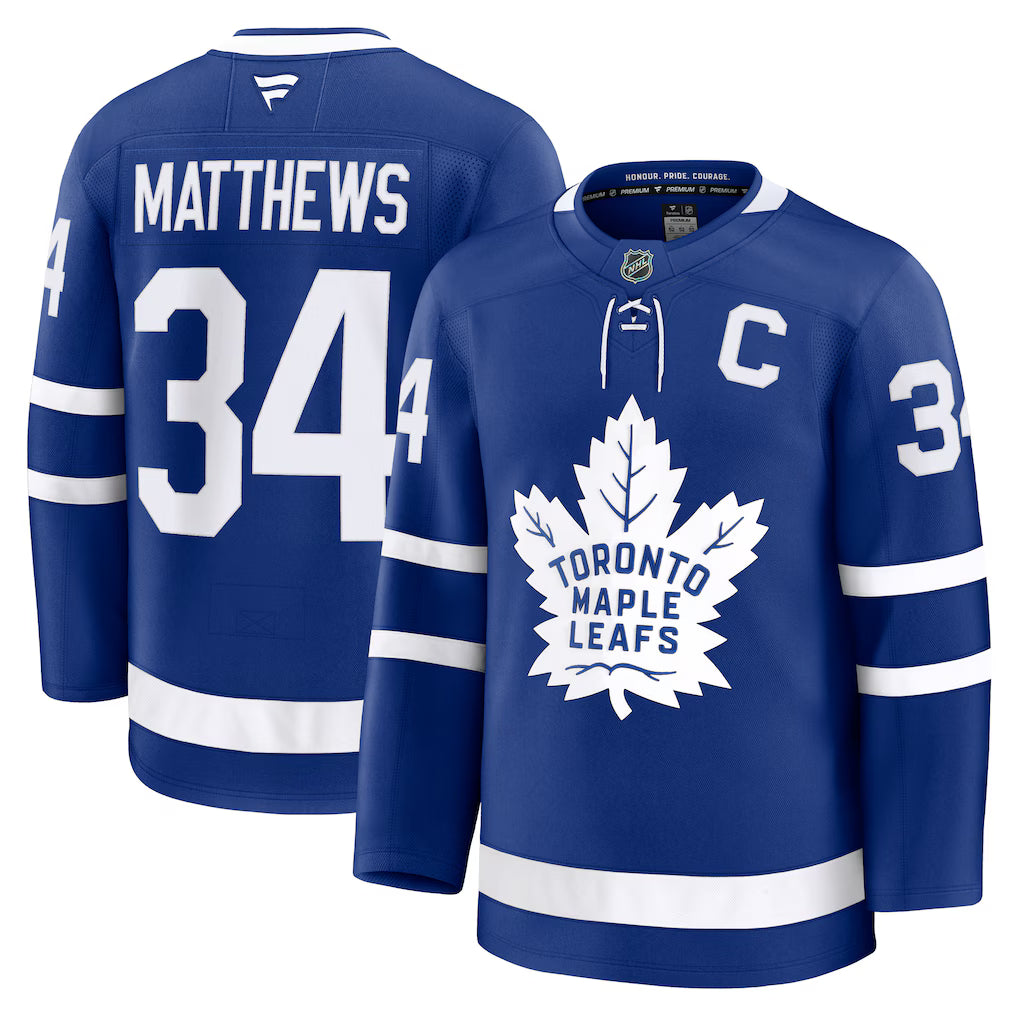 Toronto Maple Leafs NHL Auston Matthews Fanatics Captain Patch Home Premium Jersey – Blue (USA Stock) - UKASSNI