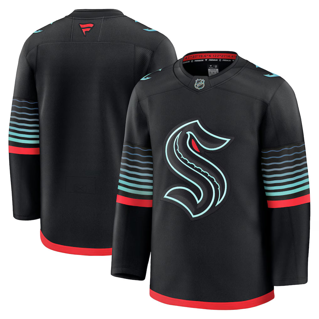 Seattle Kraken NHL Fanatics Alternate Premium Jersey – Black (USA Stock) - UKASSNI
