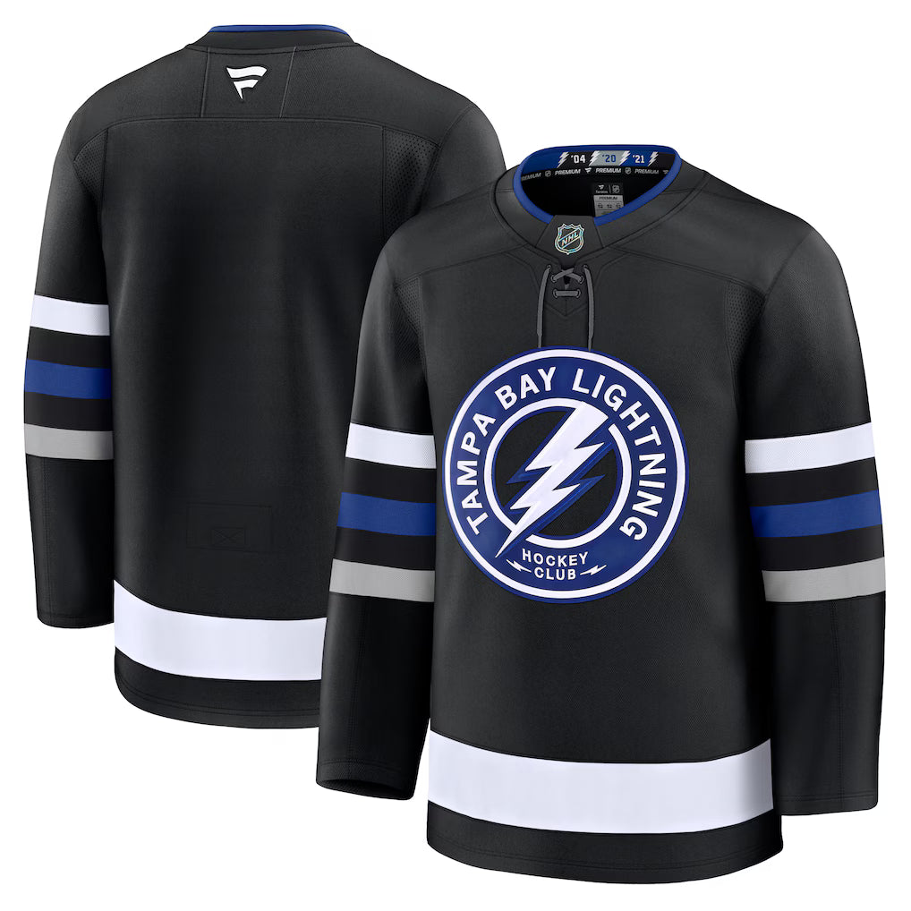 Tampa Bay Lightning NHL Fanatics Alternate Premium Jersey – Black (USA Stock) - UKASSNI